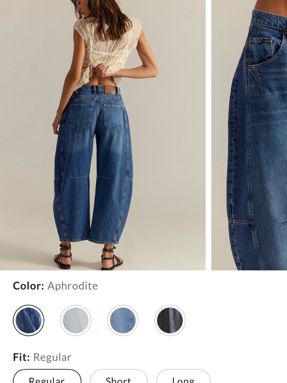 We The Free Women's Cropped Relaxed Light Blue Denim Jeans - Picture 7 of 9
